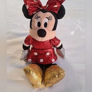 Minnie Mouse Plush Doll with Red and Gold Accents